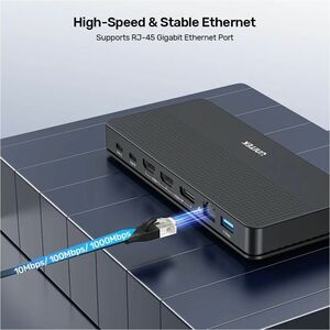 13-in-2 Universal KVM Docking Station (USB-C 10Gbps + USB-A 10 Gbps + 2 USB-A 5Gbps + USB-C 5Gbps + 2 HDMI + DP 4K 60Hz wi