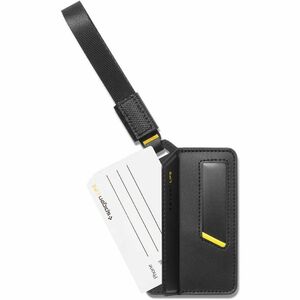 Spigen Luggage Tag - Strap Fastener - Nylon, Faux Leather, Silicone - Black - 1 / Pack