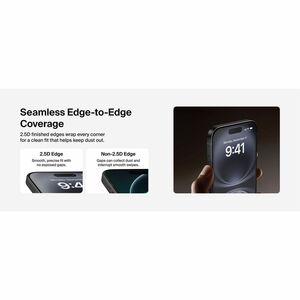 Belkin InvisiGlass 9H Displayschutz für Apple iPhone 17 Pro Max - für OLED iPhone 17 Pro Max - Schlagfest, Kratzfest, Reiß