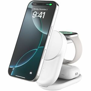 Belkin UltraCharge 3-in-1 Foldable Magnetic Charger with Qi2 25W - For Smartwatch, Smartphone, AirPod, iPhone - 30 Minute 
