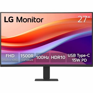 LG 27U421A-B 27" (68.6 cm) Class Full HD Curved Screen LCD Monitor - 16:9 - Black - 27" (68.6 cm) Viewable - Vertical Alig