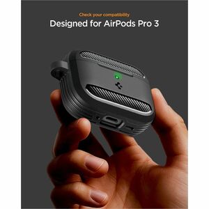Spigen Rugged Armor Rugged Carrying Case Apple AirPods Pro 3 - Matte Black - Scratch Resistant, Fingerprint Resistant, Sho