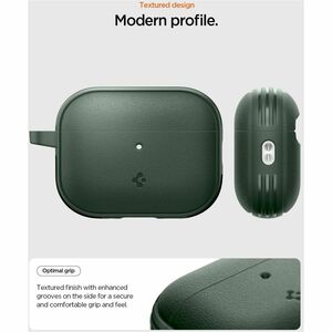 Spigen Vault Carrying Case Apple AirPods Pro 3 - Midnight Green - Drop Resistant, Anti-slip - Polycarbonate, Thermoplastic