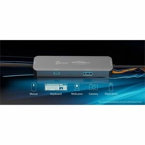 j5create Wormhole Switch JCH422 USB Hub - USB Type A, USB Type C - 640 MB/s - Tablet, Notebook, Smartphone, Desktop, Mouse