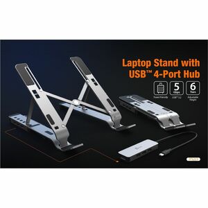 j5create Height Adjustable Notebook Stand - Up to 40.6 cm (16") Screen Support - 9.98 kg Load Capacity - 27.4 cm Height x 