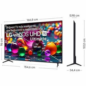 LG UA75 75UA75006LA 190.5 cm Smart LED-LCD TV 2025 - 4K UHDTV - High Dynamic Range (HDR) - HDR10, HDR10 Pro, HLG - Direct 