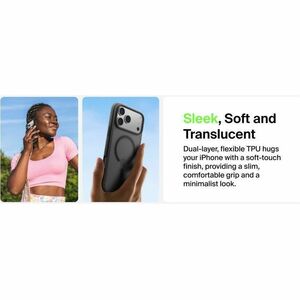 Belkin SheerForce Hülle für Apple iPhone 17 Pro Smartphone - Schwarz - Softtouch, Translucent - Stoßfest, Kratzfest, Rutsc