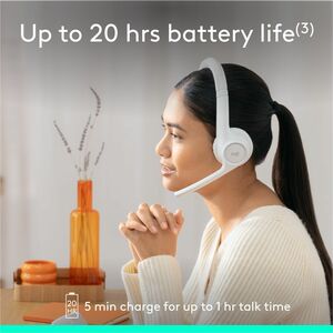 Auriculares Logitech Zone Inalámbrico Sobre la cabeza Estéreo - Blanco - Binaural - Supra-aural - 3000cm - Bluetooth - 50H