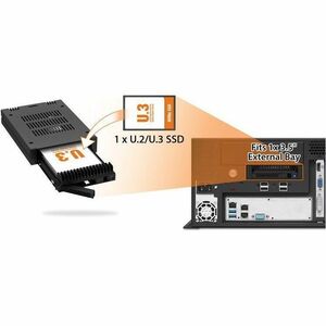 Icy Dock ExpressCage MB741V4P-B Drive Bay Adapter for 3.5" PCI Express NVMe 4.0 - U.2 (SFF-8639) Host Interface Internal -
