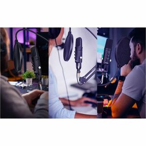 Micrófono PC Gamer Yeyian, Micrófono USB Condensador con Cancelación de Ruido, USB Tipo-C, Silencio, Control de Ganancia, 