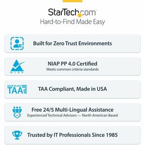 StarTech.com Analog KVM Switchbox - TAA Compliant - 4 Computer(s) - 4K - 3840 x 2160 - 11 x USB - USB 2.0 - 5 x HDMI - 5 x