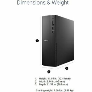 Dell Pro Slim Essential QVS1260 Desktop Computer - Intel Core i3 14th Gen i3-14100 - 8 GB - 512 GB PCI Express NVMe 3.0 SS