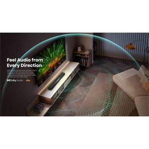 Hisense HS1000 2.0 Bluetooth Barra de Sonido - 120W RMS - Negro - Montaje en pared - 40Hz a 20kHz - Dolby Digital, Dolby D