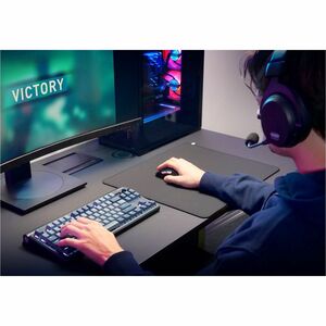 CHERRY XTRFY GP6 Groß Gaming-Mauspad - 400 mm x 460 mm x 4 mm Abmessung - Schwarz - Naturkautschuk - Maus
