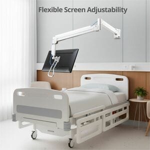 SIIG Medical Grade Single 32 inch Monitor Long Arm Wall Mount 17.6 lbs-White - Medical Grade Single 32 inch Monitor Long A