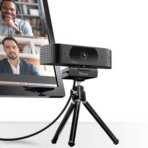 Trust Webcam - 30 fps - Black - USB 2.0 - 3840 x 2160 Video - Auto-focus - 74° Angle - Microphone - For Computer, Notebook