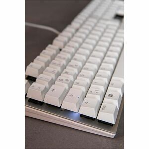 CHERRY KC 200 MX Teclado - Cabo Conectividade - USB tipo A Interface - Inglês (EUA) - Branco, Prata - Mecânica/MX Interrup