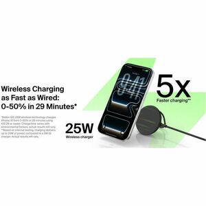 Belkin UltraCharge Induction Charger - Black - For iPhone - Input connectors: USB - Magnetic, Qi2 Certified, Magnetic Alig