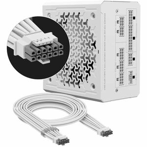 Corsair RPS0217 ATX 3.1 Modular Fuente de alimentación - 1kW - Blanco - Interno - 120 V, 230 V Entrada - 5 V, 12 V, 5 V SB