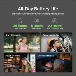 Belkin SoundForm Anywhere AUC014FQBK Earset - Stereo - True Wireless - Bluetooth - Earbud - Binaural - In-ear - Black