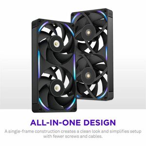 NZXT RF-U24PN-B1 Cooling Fan - PC, Radiator, Heatsink - 120 mm Maximum Fan Diameter - 2 x Fan(s) - 176.70m³/h Maximum Airf