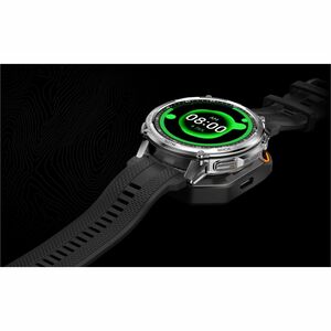 Kospet TANK T4C Smart Watch - Round Case Shape - Silver Body Color - Stainless Steel, Zinc Alloy Case Material - Silicone 