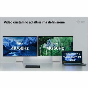 Docking station i-tec 11 Porta(e) Thunderbolt 4 per Monitor, Computer portatile, Microfono, Tablet PC, Desktop PC - Compat