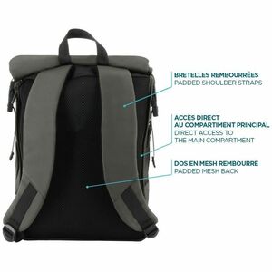 TWO-TONE ROLLTOP BACKPACK 14-16 GREY/BLACK 25L