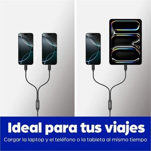 Dual USB-C to USB-C Charging Cable, 100W, 2m, Male to Two Males, Smart Power Splitter Cable, Charges Two Devices from One 