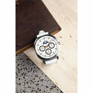 Samsung Galaxy Watch8 Classic SM-L505F Smart Watch - Rounded Square Case Shape - White Body Color - Stainless Steel Body M