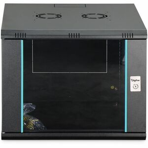 Digitus Dynamic-N 9U Wandmontierbar Geschlossener Schrank Rackschrank für Networking, Server - Schwarz - Stahl, Glas, Blec