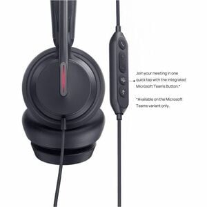 Yealink UH46 Wired Over-the-head, On-ear Stereo Headset - Microsoft Teams Certification - Binaural - Supra-aural - 20 Hz t