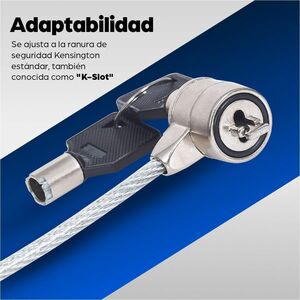 Laptop Lock (Kensington) with two keys, Compatible with Kensington standard style locks, 1.5m cable, Anti theft, Strong st