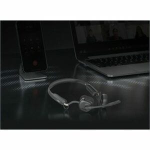 Shokz OpenMeet Wireless Open-ear, Over-the-head, On-ear, Over-the-ear Stereo Earset - Black - Binaural - Open - 2900 cm - 