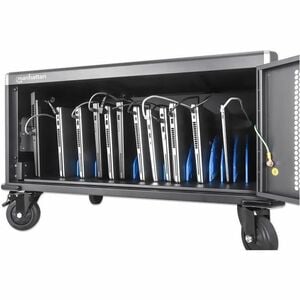 Laptop Charging Cabinet Desktop via AC Adapter (EU) 20-bay, Install device's AC Adapter (power cables) into unit, Suitable