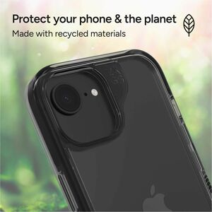 ZAGG Santa Cruz Case for Apple iPhone 16e, iPhone 15, iPhone 14, iPhone 13 Smartphone - Textured Edge - Transparent, Black