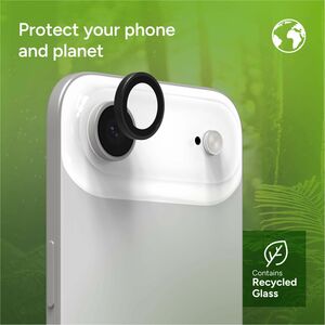invisibleSHIELD Glass Elite Camera Lens Protector - Clear, Black - Tempered Glass