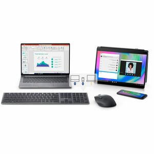 Dell Premier MS900 Mouse - Bluetooth/Radio Frequency - USB Type A - Track-On-Glass - Graphite - Wireless - 2.40 GHz - Rech