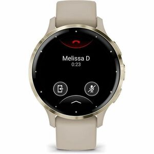 Garmin Venu 3S Smart Watch - Round Case Shape - 41 mm Case Height - 41 mm Case Width - Soft Gold Stainless Steel Body Colo