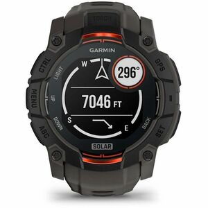 Garmin Instinct 3 Smart Watch - Black Body Color - Charcoal Band Color - Aluminium Body Material - Fiber Reinforced Polyme