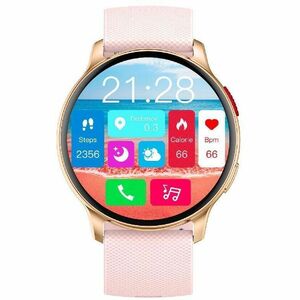 Carneo Heiloo HR+ 2nd Gen Smart Watch - 10 mm Case Thickness - 44 mm Case Width - Silver, Gold Body Color - Pink Band Colo