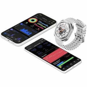 Carneo GTR Falcon HR+ Smart Watch - Round Case Shape - 12 mm Case Thickness - 45 mm Case Width - Silver Body Color - Glass