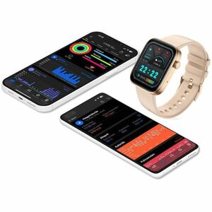 Carneo Zenith HR+ Smart Watch - Gold, Rose Gold Body Color - Tempered Glass Body Material - Pedometer - Phone, Text Messag