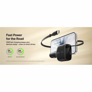 Belkin BoostCharge 30 W Auto Adapter - Universal Adapter - For iPhone, iPad Air, iPad Pro, MacBook Pro - 70 cm Cable - 12 