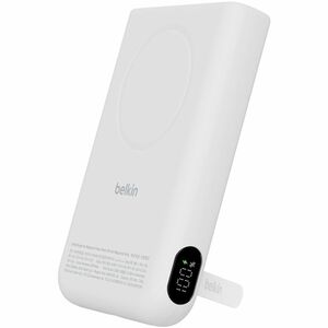 Belkin UltraCharge Pro Stromspeicher - Weiß - für Qi2-fähiges Gerät, MagSafe-fähiges Gerät, iPhone, Smartphone - 1 x Typ-C