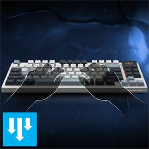MSI FORGE GK600 TKL WIRELESS SKY Gaming Keyboard - Wired/Wireless Connectivity - Bluetooth/RF - Tenkeyless - 2.40 GHz - US