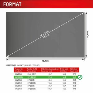 Displex Privacy Safe 3H Blendfrei Blickschutzfilter für Universal - für 55,9 cm (22 Zoll) Widescreen LCD Monitor - 16:10 -