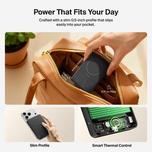 Belkin BoostCharge Power Bank - Black - For Smartphone, iPhone - 10000 mAh - 20 W - USB Type-C Connector - 2 x USB - Magne