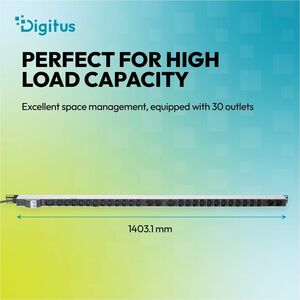 Digitus PDU - Basic - 24 x IEC 60320 C13, 2 x IEC 60320 C19 - 32 A - 230 V AC Input - Overload Protection - 0U - 3 m Cord 