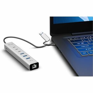 i-tec USB/Ethernet Combo Hub - USB Type A, USB Type C - 640 MB/s - Notebook, Desktop - 7 Total USB Port(s)1 Network (RJ-45